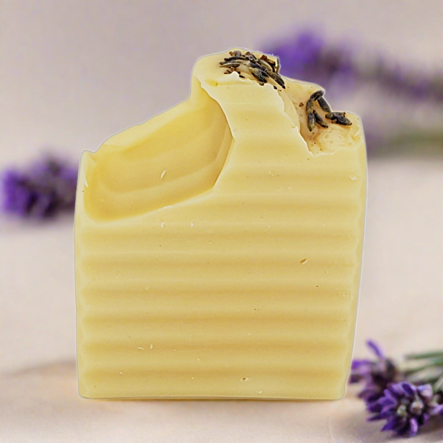 Honey & Lavender Natural Bar Soap handmade with nurishing ingredients that soften skin naturally.