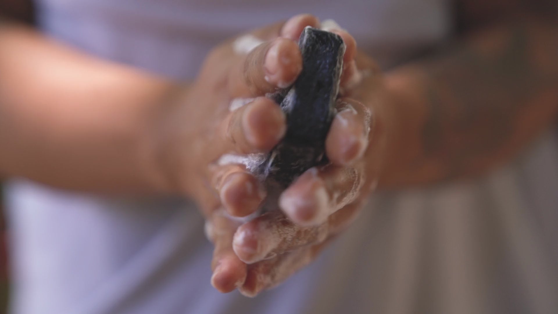 Load video: Luxurious handmade soap creating gentle lather for sensitive skin care