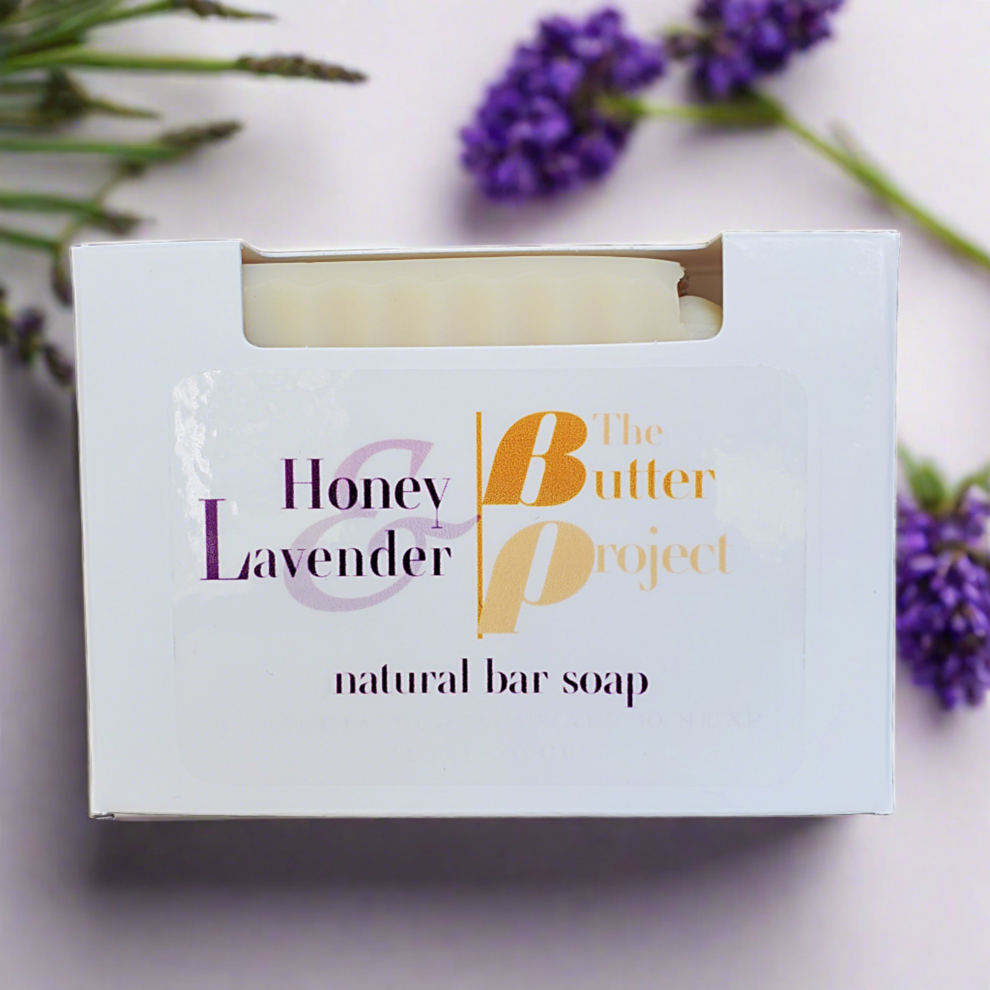 Image of Honey & Lavender Natural Bar Soap box from The Butter Project.